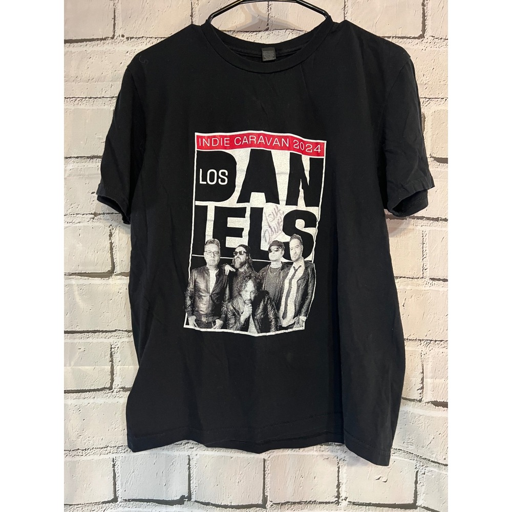 SIGNED Los Daniels Indie Caravan 2024 Tour T-Shirt Black Mens Medium Rock Band